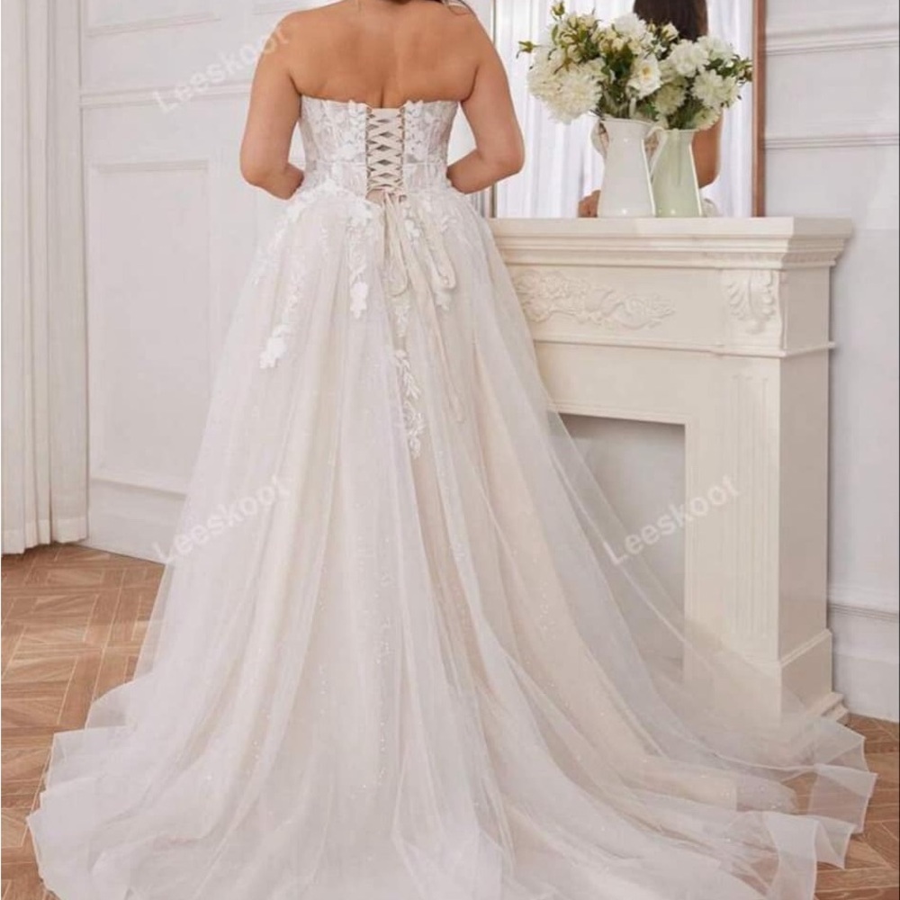 White Strapless Maxi Bridal Gown